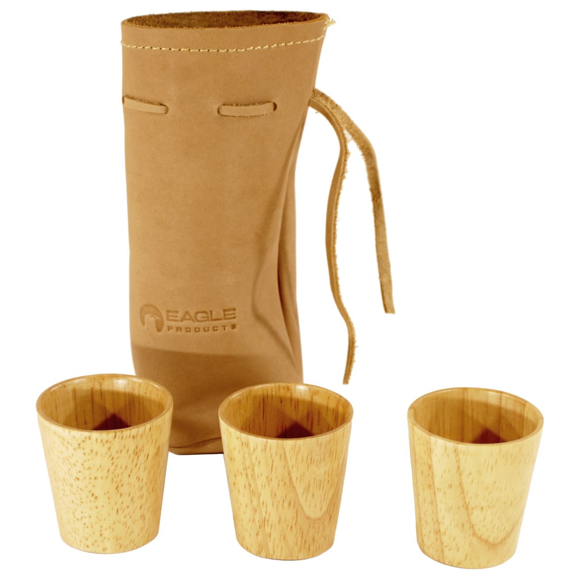Bilde av Eagle Products 3 Stk Drammeglass I Tre I Skinnpose No Color No Color